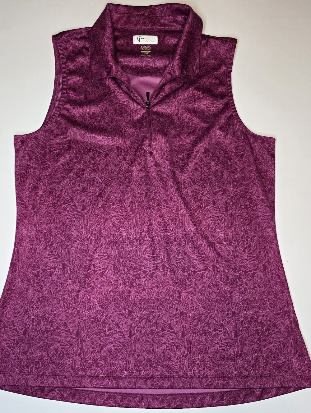 Gymshark PlayDry Women’s Large Pink Sleeveless Quarter Zip Athletic Top